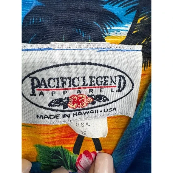 Pacific Legend Dress Women S Blue Tropical Sunset Floral Resortwear Vacation - Picture 2 of 10